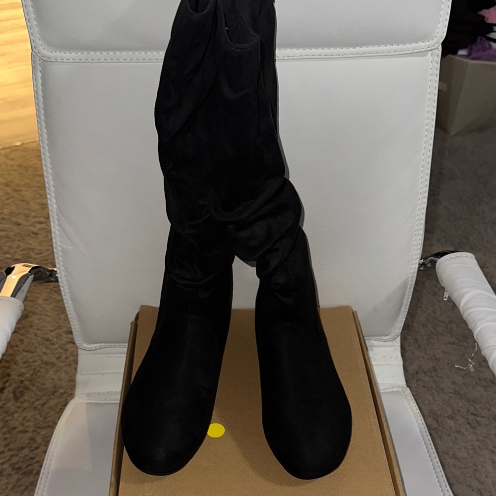 Journee Collection Stylish Black Over the Knee Boots